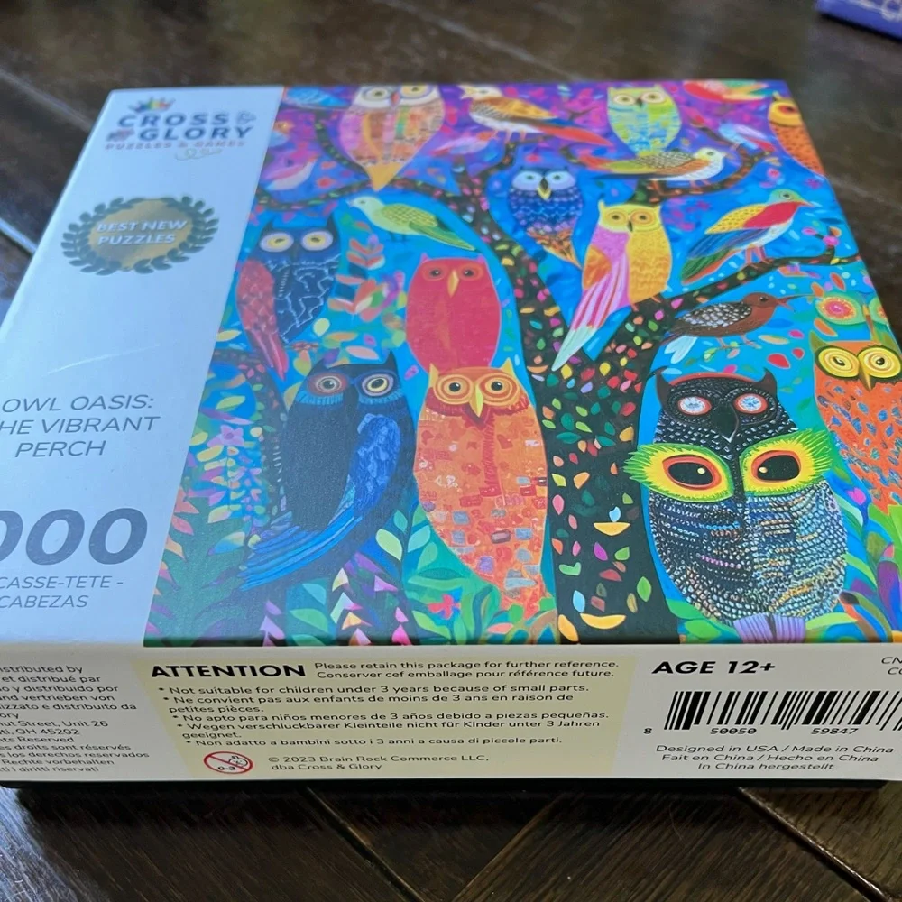 1000 pc puzzle-Owl Oasis:The Vibrant Perch - Picture 4 of 4
